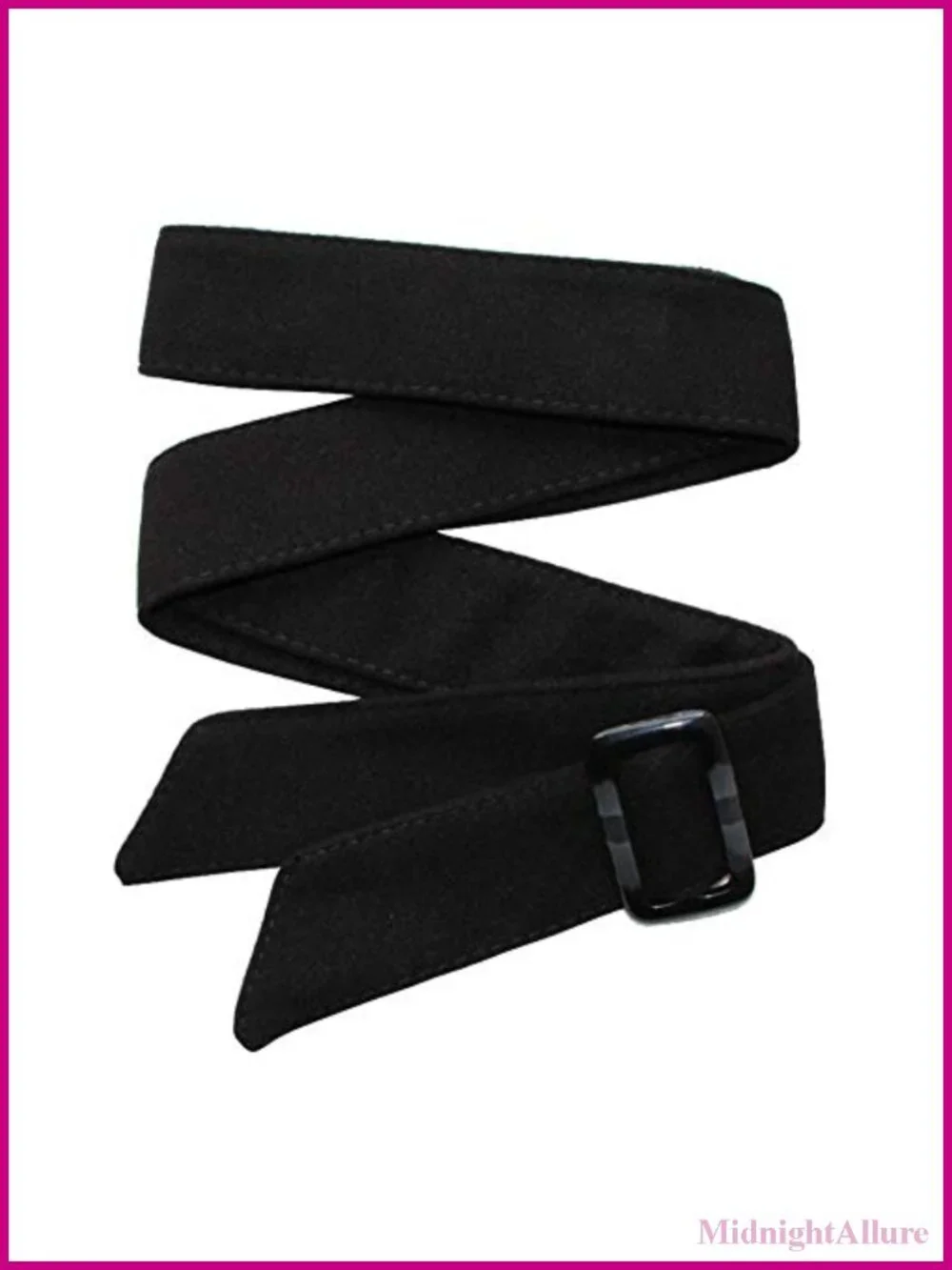 Wool Blend Wide Bowknot Coat Belt Cinch Tie with Resin Buckle